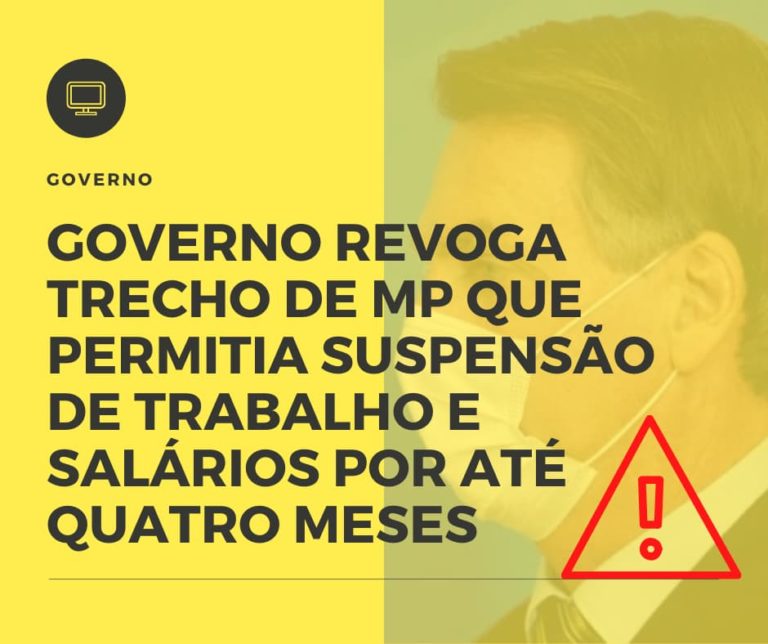 Governo Revoga Trecho De Mp Que Permitia Suspensão De Trabalho E Salários Por Até Quatro Meses (1) - Contabilidade em Campos Elíseos | Venegas Contábil